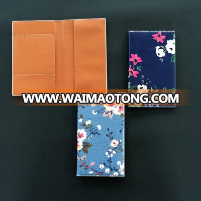 10*16cm Canvas PU Passport Case Leather Passport Holder